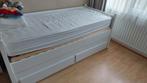 1 persoons bedbank, met schuif bed er onder met lades, Huis en Inrichting, Ophalen, Eenpersoons, Wit, 200 cm