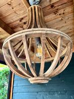 Stoere houten landelijke  hanglamp, Ophalen, Gebruikt, Hout, Minder dan 50 cm