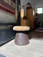 SALE: vintage design pluche kruk, voetenbank, Ophalen, Overige materialen, Gebruikt, -
