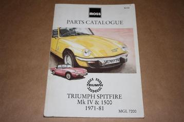Triumph Spitfire MkIV & 1500 1971 to 1981 - Parts Catalogue beschikbaar voor biedingen