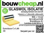 Glaswol zolderisolatie met dampremmende aluminiumfolie, Glaswol, Ophalen of Verzenden