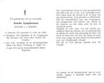 Hoesen Willem 1911 Loon op Zand 1976 Vught, Ophalen of Verzenden, Bidprentje