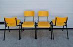 6 x schoolstoelen kunststof kantine cafe horeca stoelen, Kunststof, Zwart, Ophalen of Verzenden, Zo goed als nieuw