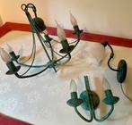 Set: kroonluchter + 2 wandlampen, Huis en Inrichting, Lampen | Kroonluchters, Ophalen, Zo goed als nieuw