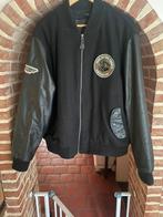 Varsity baseball bomber jacket jas echt lederen mouwen XL, Kleding | Heren, Jassen | Winter, Ophalen of Verzenden, Zo goed als nieuw