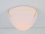 Vintage Milan plafondlamp messing wit glas Regency Spain '70, N, Regency vintage, Ophalen of Verzenden, N