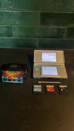 Nintendo DS grijs met spellen en guitar hero game set, Spelcomputers en Games, DS Original of Phat, Zo goed als nieuw, Zilver