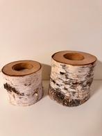 Boomstammetjes theelichthouders, Huis en Inrichting, Ophalen, Overige materialen, Zo goed als nieuw, Kandelaar