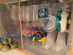 Muizen hamster spullen kooi ferplast wiel huis voerbak touw, Ophalen, Gebruikt, Speelgoed