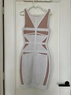 Pink and white bandage dress, Kleding | Dames, Jurken, Knielengte, Maat 38/40 (M), Ophalen of Verzenden, Wit