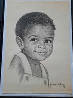 Vintage litho J. Macdonald Henry - Jongetje in tuinbroek, Verzenden