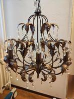 Kroonluchter metaal met glaspegels, Ophalen, Glas