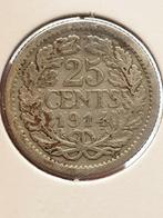25 cent 1915 zilver 1911 (08), Postzegels en Munten, Munten | Nederland, Zilver, Ophalen of Verzenden, 25 cent