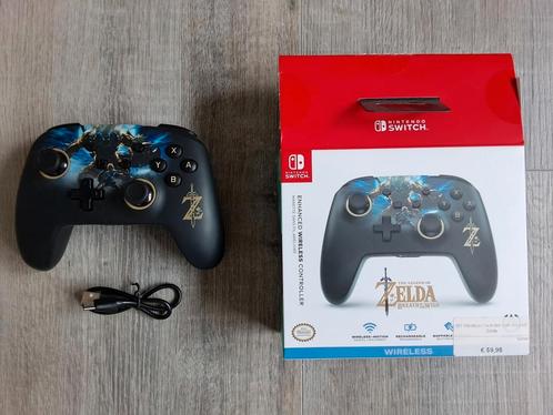 Nintendo switch pro controller Zelda breath of the wild zgan, Spelcomputers en Games, Spelcomputers | Nintendo Switch, Zo goed als nieuw