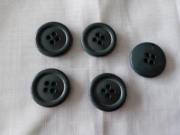 donkergroene knopen, 5 stuks, kunststof, ø 30 mm. beschikbaar voor biedingen