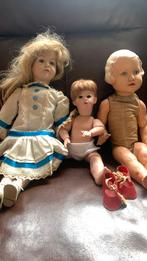 3 oude poppen, Verzamelen, Poppen, Ophalen of Verzenden, Gebruikt, Pop