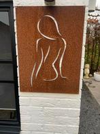 Roestige metalen wanddecoratie - Vrouw silhouet, Tuin en Terras, Tuinstekers, Ophalen, Gebruikt
