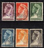 Curaçao nr. 126-131 Koningin Wilhelmina 1936 gestempeld, Ophalen of Verzenden, Gestempeld