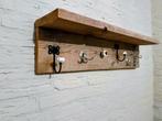Dubbele Houten Kapstok Met Unieke Kapstokhaken, Ophalen of Verzenden, Gebruikt, Hout, Wandkapstok