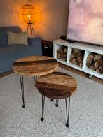2 ronde salontafeltjes, Minder dan 50 cm, Gebruikt, 50 tot 100 cm, Rond
