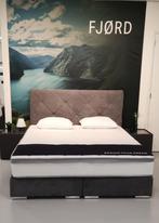 Showroommodel boxspring 180x200cm € 499,00, Huis en Inrichting, Slaapkamer | Bedden, Ophalen, 180 cm, 200 cm, Grijs
