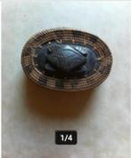 Sier doosje uit Indonesië bruin riet Br17 H7cm, Antiek en Kunst, Ophalen of Verzenden