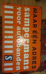 Emaille bord Autobanden Sampermans Heerlen XXL, Ophalen of Verzenden, Zo goed als nieuw, Reclamebord