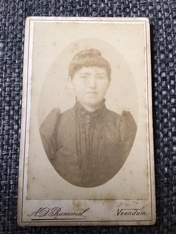 CDV, Vrouw, A.D. Prummel, Veendam, Carte de Visite 2 beschikbaar voor biedingen