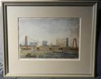 Ingekleurde ets Willemsbrug Rotterdam Huib W Bijl (1937-1997, Antiek en Kunst, Ophalen of Verzenden