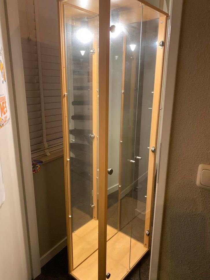 Glazen Vitrinekast met Licht, Huis en Inrichting, Kasten | Vitrinekasten, Gebruikt, 100 tot 150 cm, Minder dan 50 cm, Minder dan 25 cm