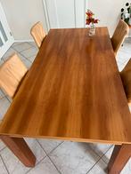 Notenhouten eethoek met stoelen, Huis en Inrichting, Complete eetkamers, Ophalen, Zo goed als nieuw, 4 tot 6 stoelen