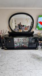 Exclusieve Dressoir met ovale Spiegel en 9 karaat goude deta, Antiek en Kunst, Antiek | Meubels | Kasten, Ophalen