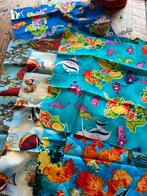 10 Lapjes Quiltstof met Vissen - 200gr, Hobby en Vrije tijd, Stoffen en Lappen, Overige kleuren, Nieuw, Ophalen of Verzenden, 30 tot 120 cm