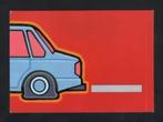 Ansichtkaart Auto met lekke band Kraskaart, Ophalen of Verzenden, 1960 tot 1980, Ongelopen, Voertuig