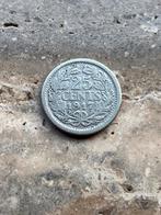 25 cent 1917 Wilhelmina , mooie kwaliteit, Postzegels en Munten, Munten | Nederland, Zilver, 25 cent, Ophalen of Verzenden, Koningin Wilhelmina