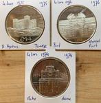 Malta 3x 4 Liri 1974 1975 1976 FDC - zilver, Ophalen of Verzenden, Overige landen, Zilver