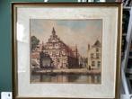 H E Roodenburg stadstimmerhuis Leiden 1932 ets, Antiek en Kunst, Ophalen