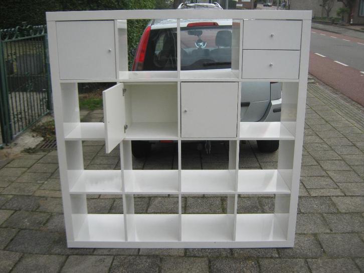 kallax kast met deurtjes en laden van de Ikea, Huis en Inrichting, Kasten | Boekenkasten, Zo goed als nieuw, 100 tot 150 cm, 100 tot 150 cm