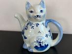Delftsblauw aardewerk theepot Poes/ Kat model, Ophalen of Verzenden, Gebruikt