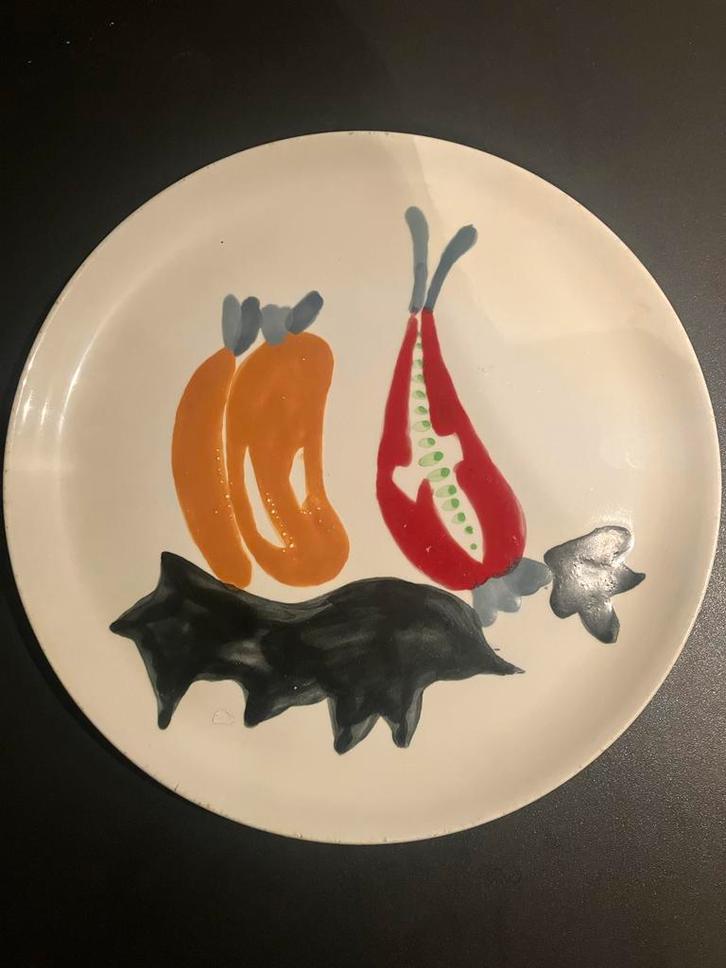 Vintage Italiaans groot bord - Mancioli?, Huis en Inrichting, Woonaccessoires | Schalen en Manden, Gebruikt, Schaal, Rond, Porselein of Keramiek