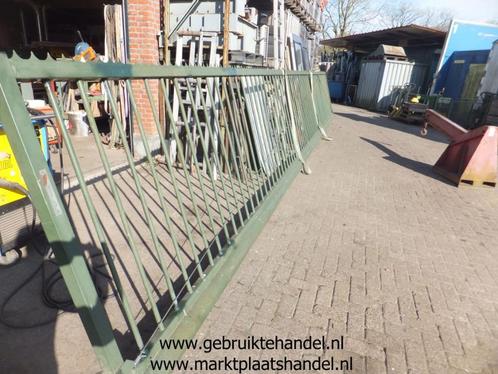 Schuifpoort 150cm H. 10m lang, 8 meter opening (a1)44, Tuin en Terras, Tuinpoorten, Gebruikt, Schuifpoort, IJzer, 150 tot 200 cm