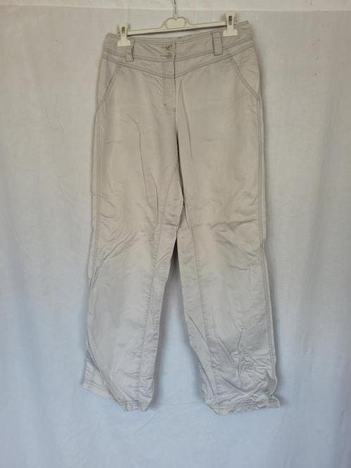 Stoere lichtgrijze broek katoen met linnen mt 42 merk Tence, Kleding | Dames, Broeken en Pantalons, Zo goed als nieuw, Maat 42/44 (L)