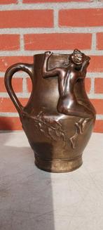 ALEXANDRE VIBERT BRONZEN ART NOUVEAU VAAS  MADE IN FRANCE, Ophalen of Verzenden