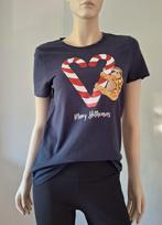 Marineblauw Only kerst T-shirt met pailletten maat M, Maat 38/40 (M), Only, Blauw, Ophalen of Verzenden