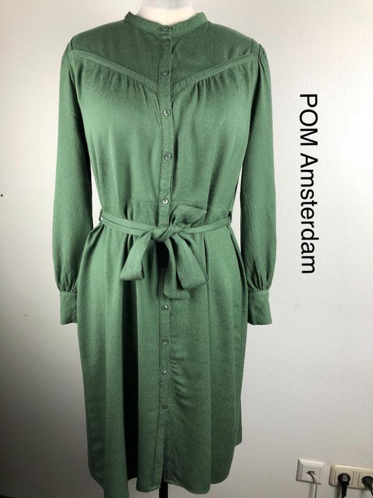 POM Amsterdam Jurk  (mt: 42) 18,5/8643, Kleding | Dames, Jurken, Nieuw, Maat 42/44 (L), Groen, Onder de knie, Ophalen of Verzenden