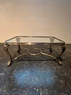 Verzilverd miniatuur glazen koffie tafeltje, Antiek en Kunst, Ophalen of Verzenden