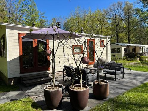 Chalet Bakkeveen te huur Camping ‘t Hout  Sparrenbos 35, Vakantie, Campings, Recreatiepark, In bos, Speeltuin, Tuin, Tv, Zwembad