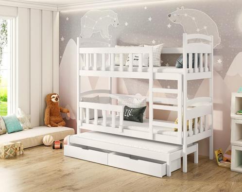 Nieuw Stapelbed GABI 160, 180, 200 Matrass witte kleur, Kinderen en Baby's, Kinderkamer | Stapelbedden en Hoogslapers, Nieuw, Stapelbed