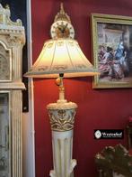 Staande lamp / vloerlamp barok klassiek vintage crème, goud, Gebruikt, Stof, Ophalen of Verzenden, Klassiek / antiek