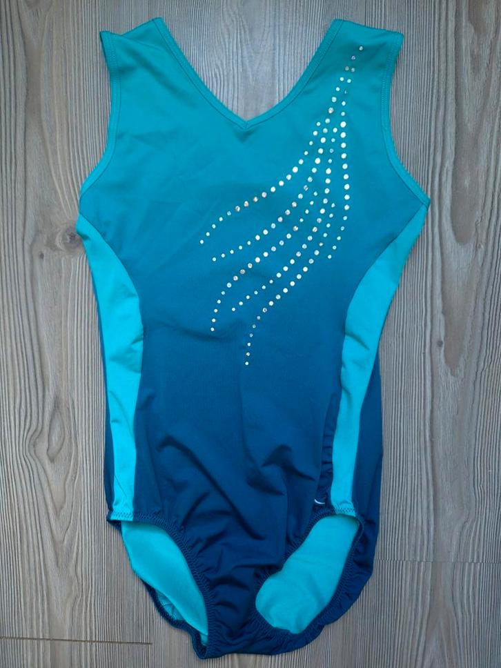 Turnpakje maat 158 164 XS, Sport en Fitness, Turnen, Zo goed als nieuw, Turnpak(je), Kindermaat 146 t/m 176, Blauw, Ophalen of Verzenden